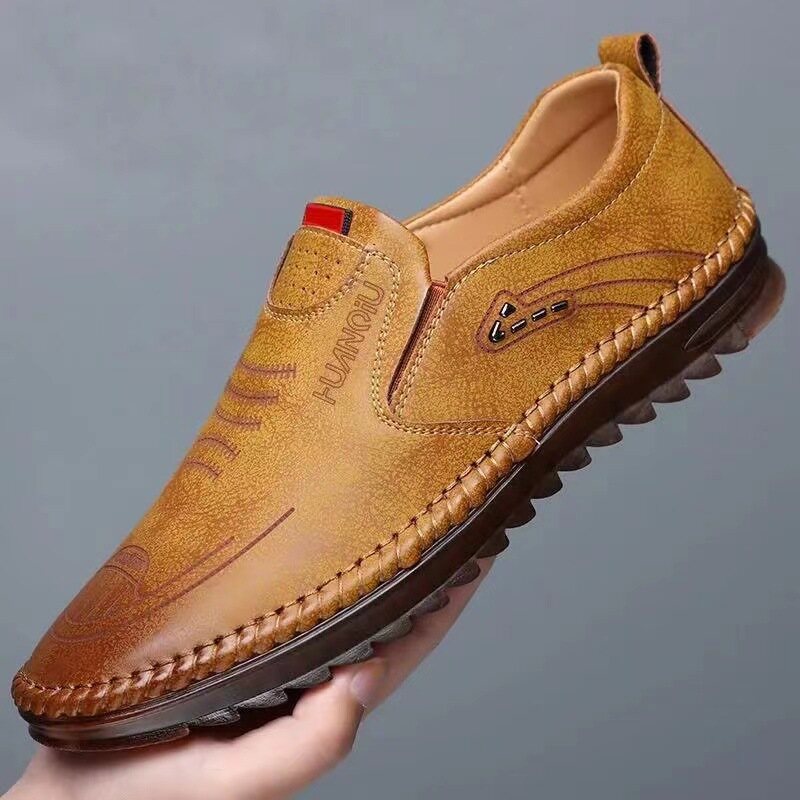 2023 Summer Men's Leather Shoes Soft Sole Driving Shoes Casual Soft Leather Men's Shoes