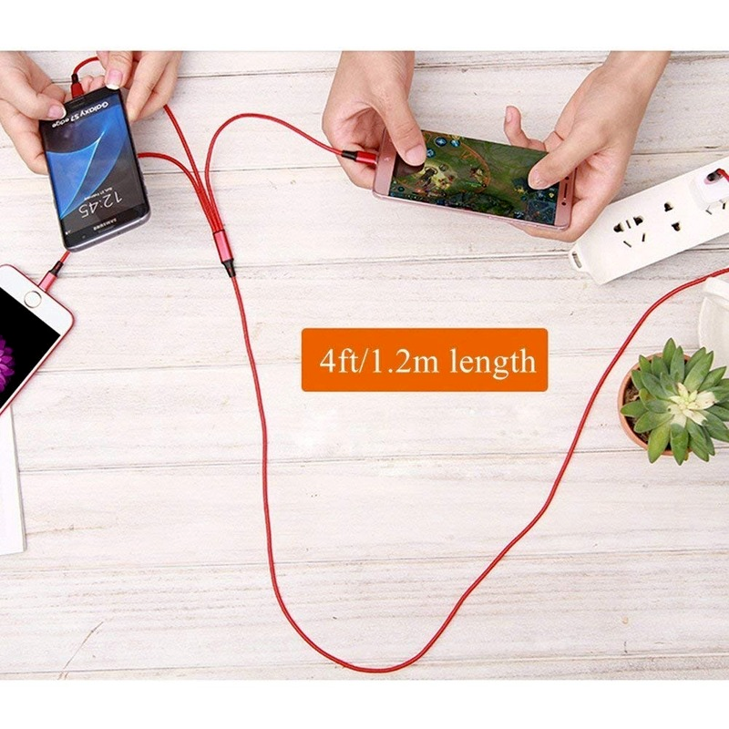 3 in 1 Lightning USB & Android Micro USB Type-C Cables,Mobile Phone Fast Charge Data Cables Compatible with iPhone Samsung Xiaomi Huawei OPPO