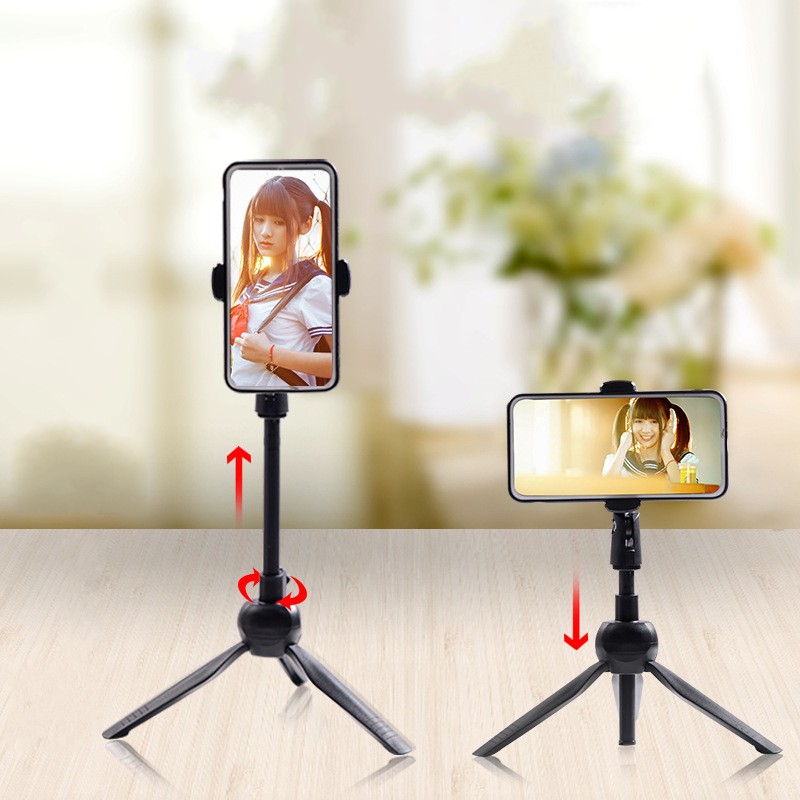 Multifunctional Portable 360-degree Rotating Extendable Tripod Mobile Phone Holder Home Desktop Live Broadcast Camera Cellphone Stand