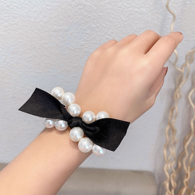 Guima Pearl rubber band hair ring Streamer head rope Bow hair rope Hair accessories