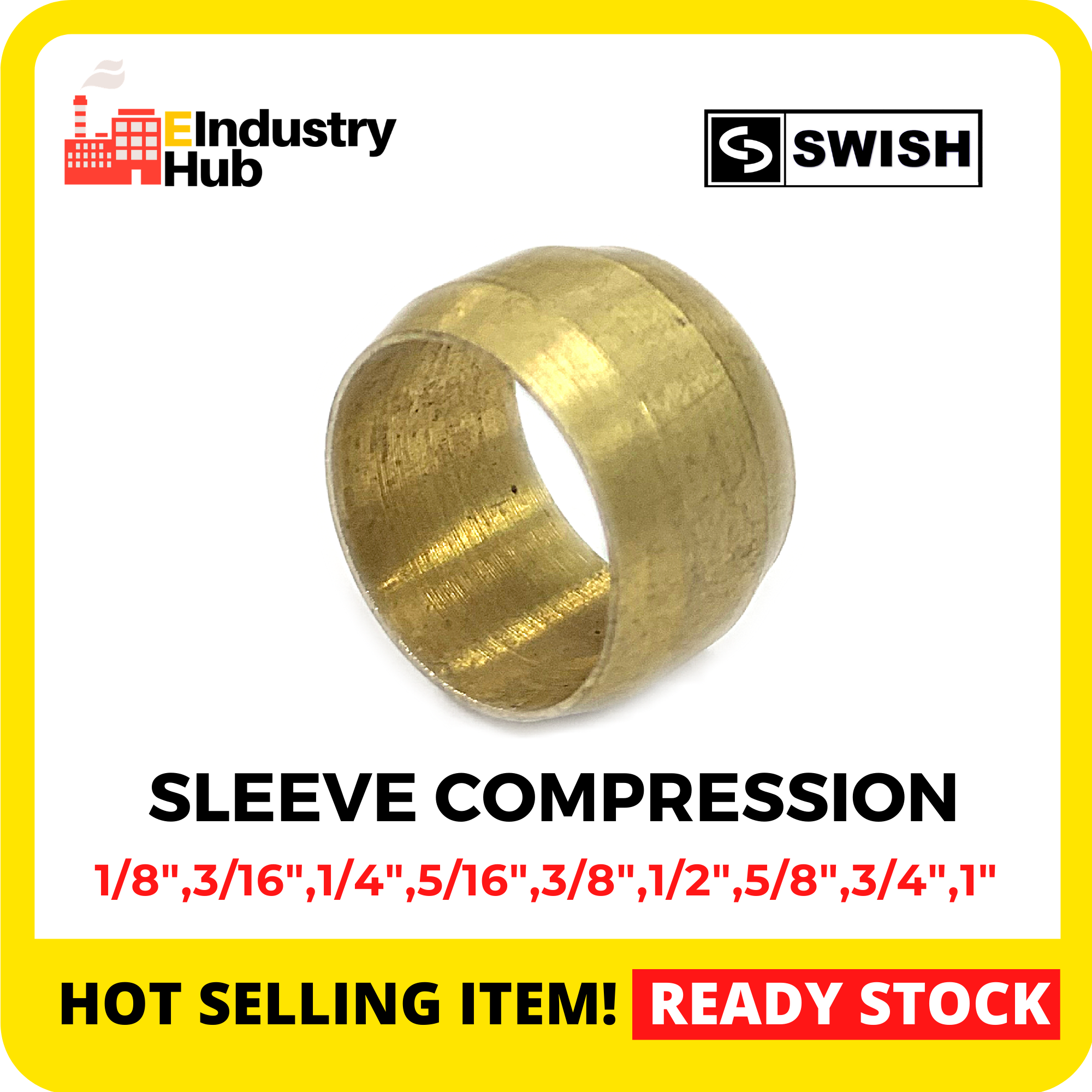 Brass Sleeve Compression Fitting BSPT BR Tube Brass Fitting (1/8",3/16