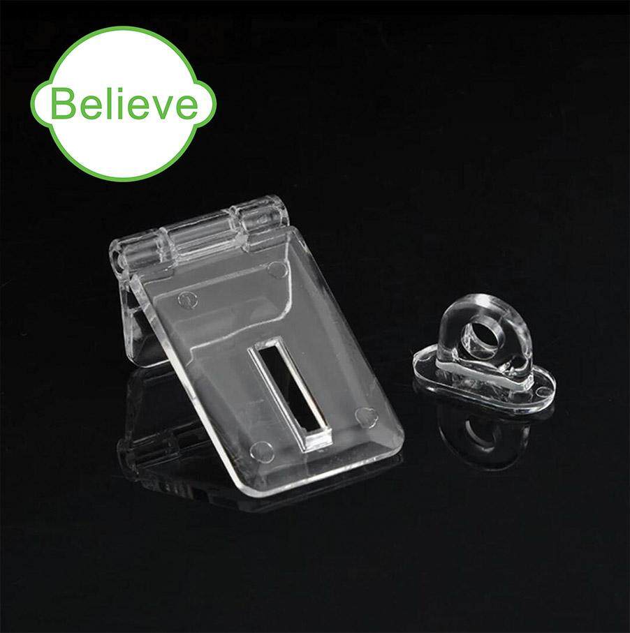Crystal Clear Acrylic Lock Hasp Transparent For Donation Box (2pcs per pack)