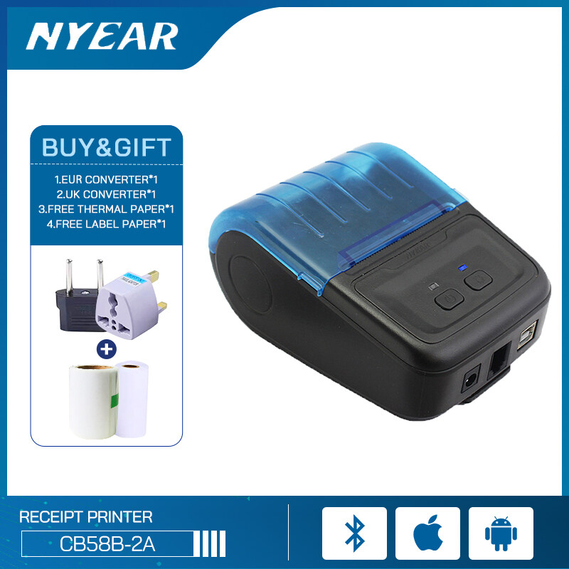 BÁO GIÁ MÁY IN HÓA ĐƠN NHÀ HÀNG | Shopee Lazada Sendo Tiki mới nhất 48 Máy in nhiệt in hóa đơn cầm tay NYEAR CB58B-2A/CB58-LB58, Máy In Nhiệt Không Dây, Thích Với Android/IOS/Windows, Cho Cửa Hàng Bán Lẻ Nhà Hàng