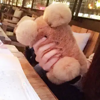 Untuk Oppo Reno 2f Sarung Penutup Mewah Lucu Panjang Bulu Kelinci