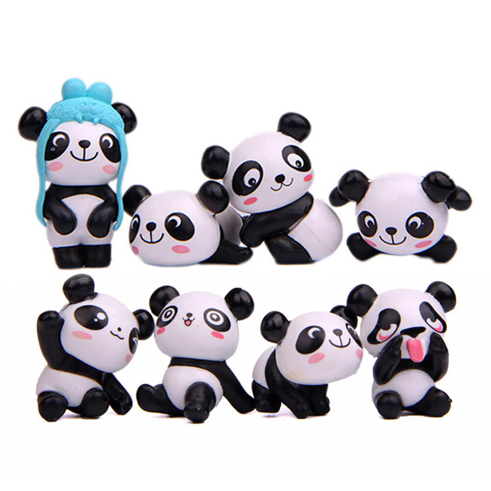 8Pcs/Set Cute Cartoon Panda Toy Figurines Landscape Fairy Garden Miniature  Decor Chinese style Kawaii Pandas Animals models | Lazada PH