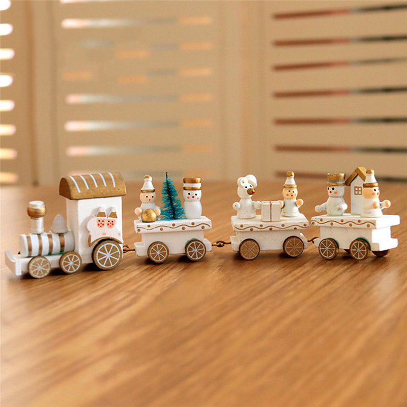 Merry Christmas Wooden Train Ornament Christmas Decoration For Home Santa Claus Gift New Year Xmas Decor