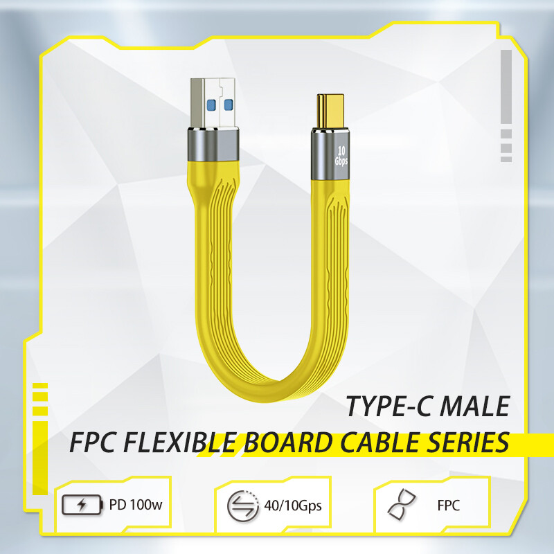 2 in 1 Type-C Cable 10Gbps/40Gbps PD 100W USB Data Cable High-speed Transmission Fast Charing Data Cord USB 3.1 for Mobile Phone