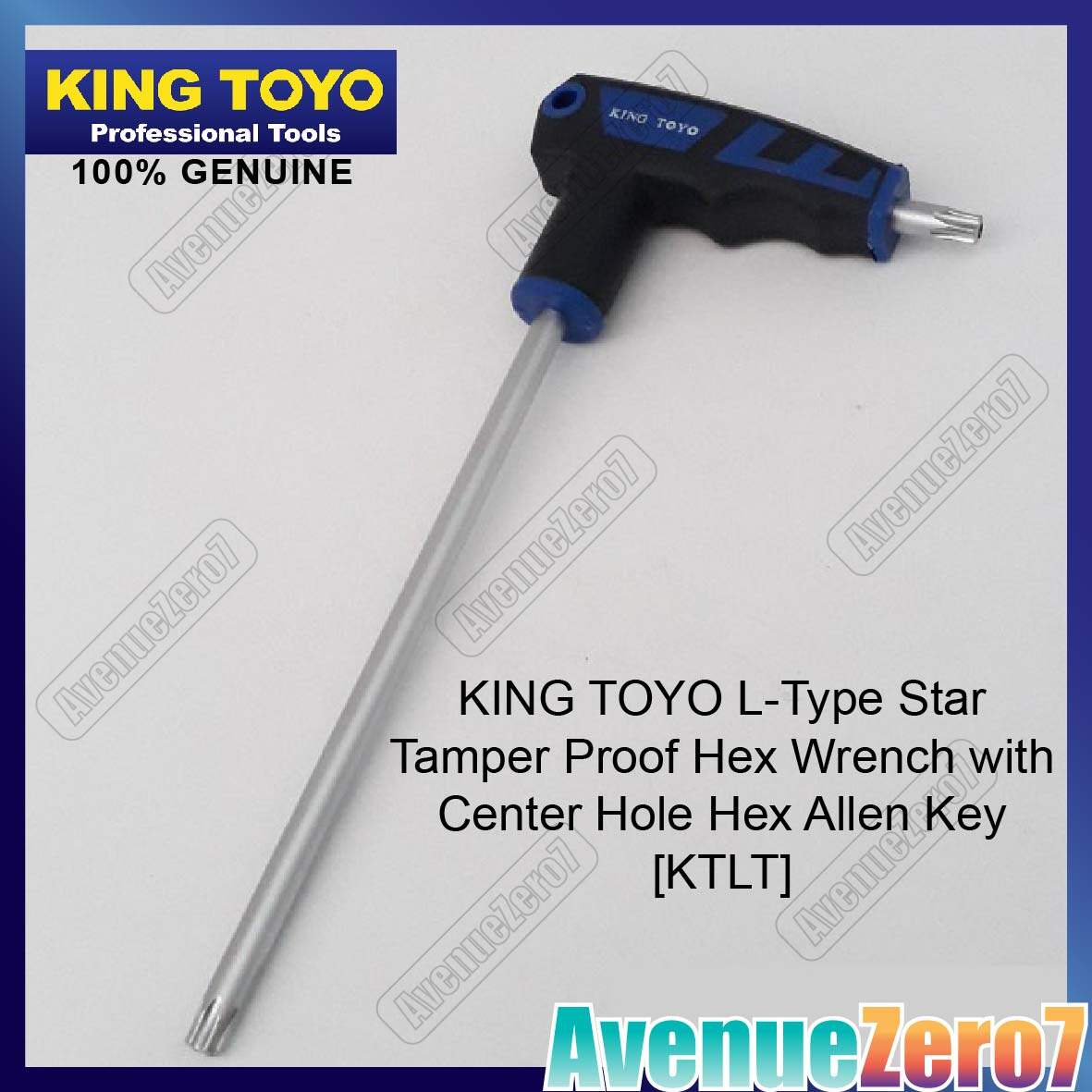 KING TOYO LType Star Tamper Proof Hex Wrench with Center Hole Hex