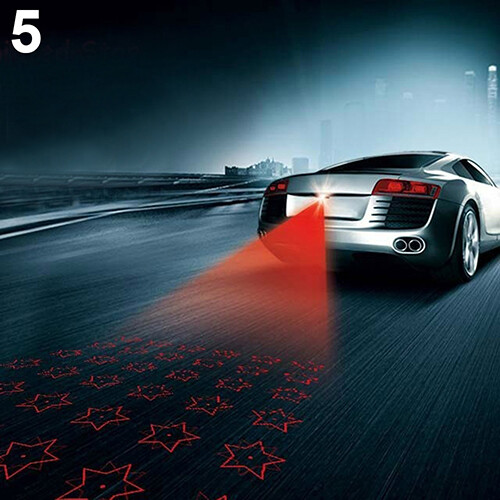 SuperRide Car Laser Tail Fog Light Rainproof Anti Collision Rear-End Auto Warning Lamp