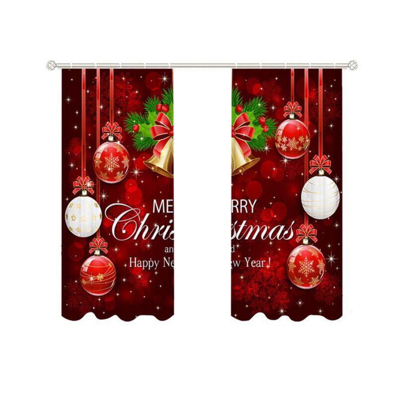 2 Cái Rèm Chủ Đề Giáng Sinh Che Nắng Chống Sợi Polyester