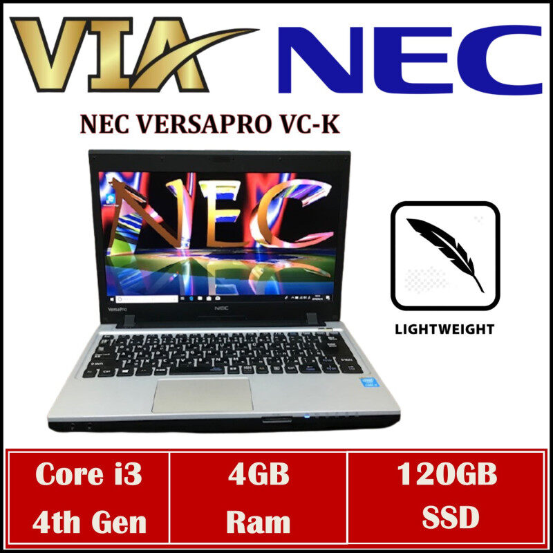 【High Spec & Slim】NEC VERSAPOR VC-K~CORE i3-4th Gen~4GB RAM~120GB / 240GB SSD~Lightweight Malaysia