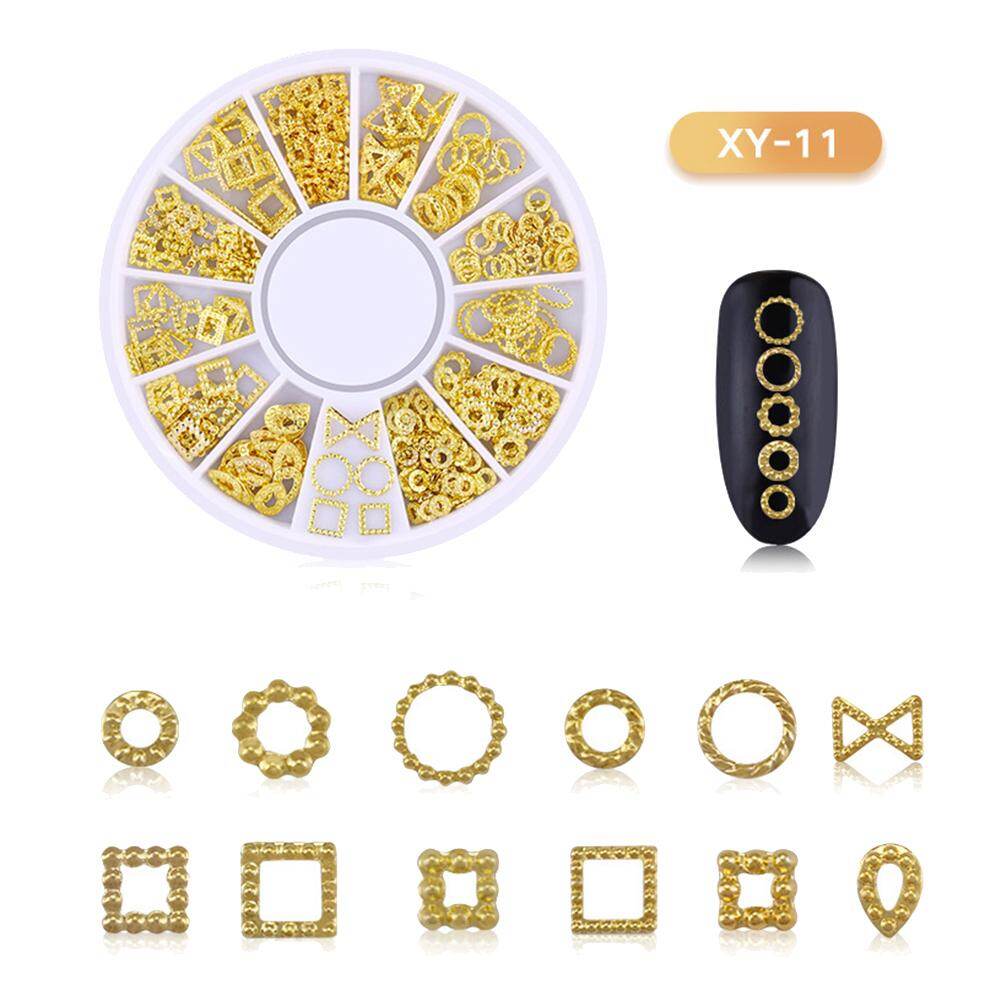 3D Metallic Metal Rivet Heart Moon Star Nail Tips Decorations Manicure Tools