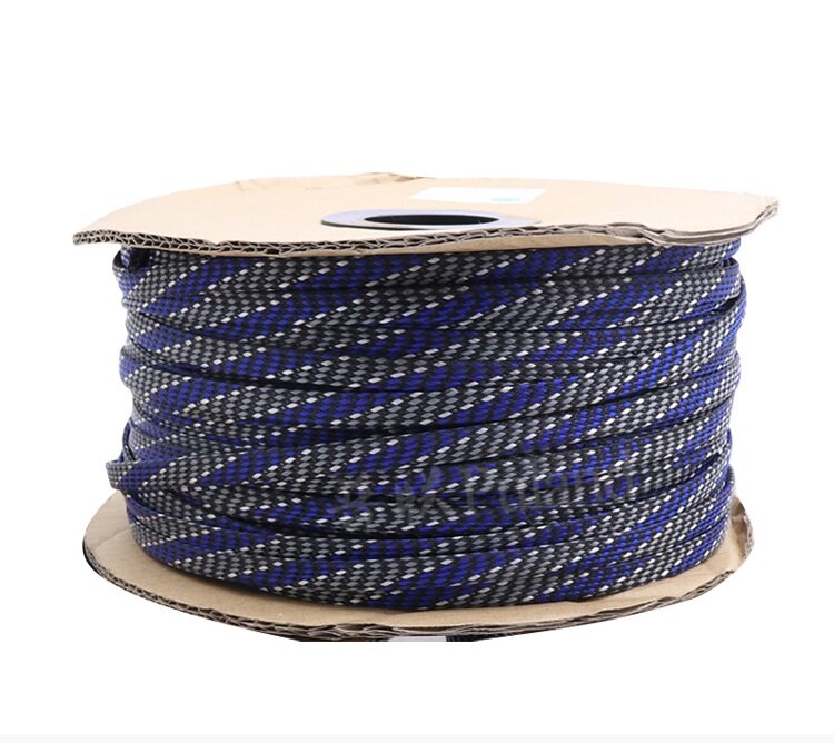 12mm mở rộng Braid tay áo PP sợi bông + ống bọc PET có thể kéo dài dây mềm bọc cáp cách điện bảo vệ dòng khai thác Sheath-5Meters