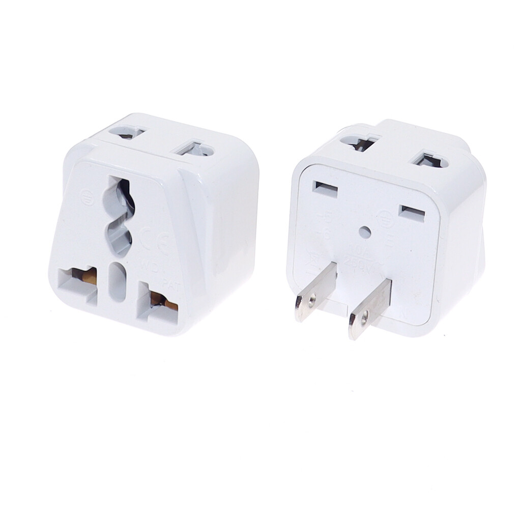 【Buy 1 Get 1 Free】250V 10A Copper Universal America 2 Pin AC Power Adaptor Plug 2 in1 USA Japan Philippines Thailand Travel Adapter plug
