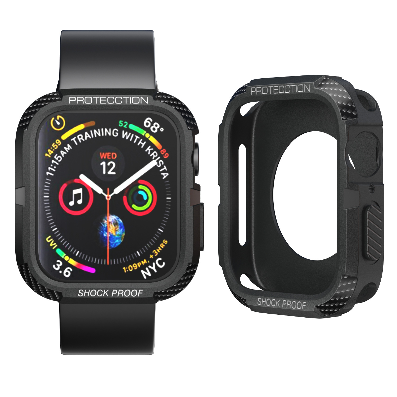 Shockproof Watch Cover compatible with apple watch 7 case 41mm 45mm protractor bezel soft silicone case for i watch 7 series