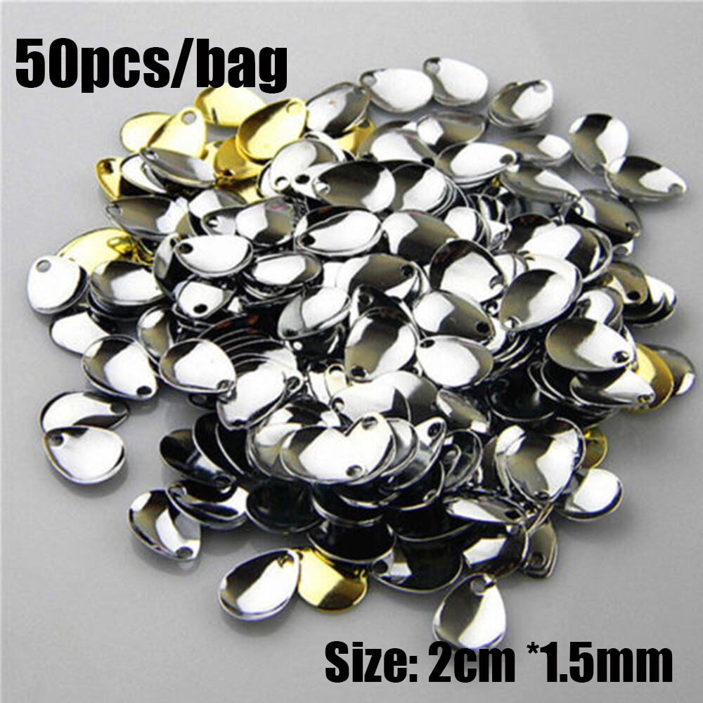 50Pcs Fishing Attractor Spinner Blades Best 50pcs Fishing Flattie Attractor Spinner Blades Smooth Nickel Spoons Plaice
