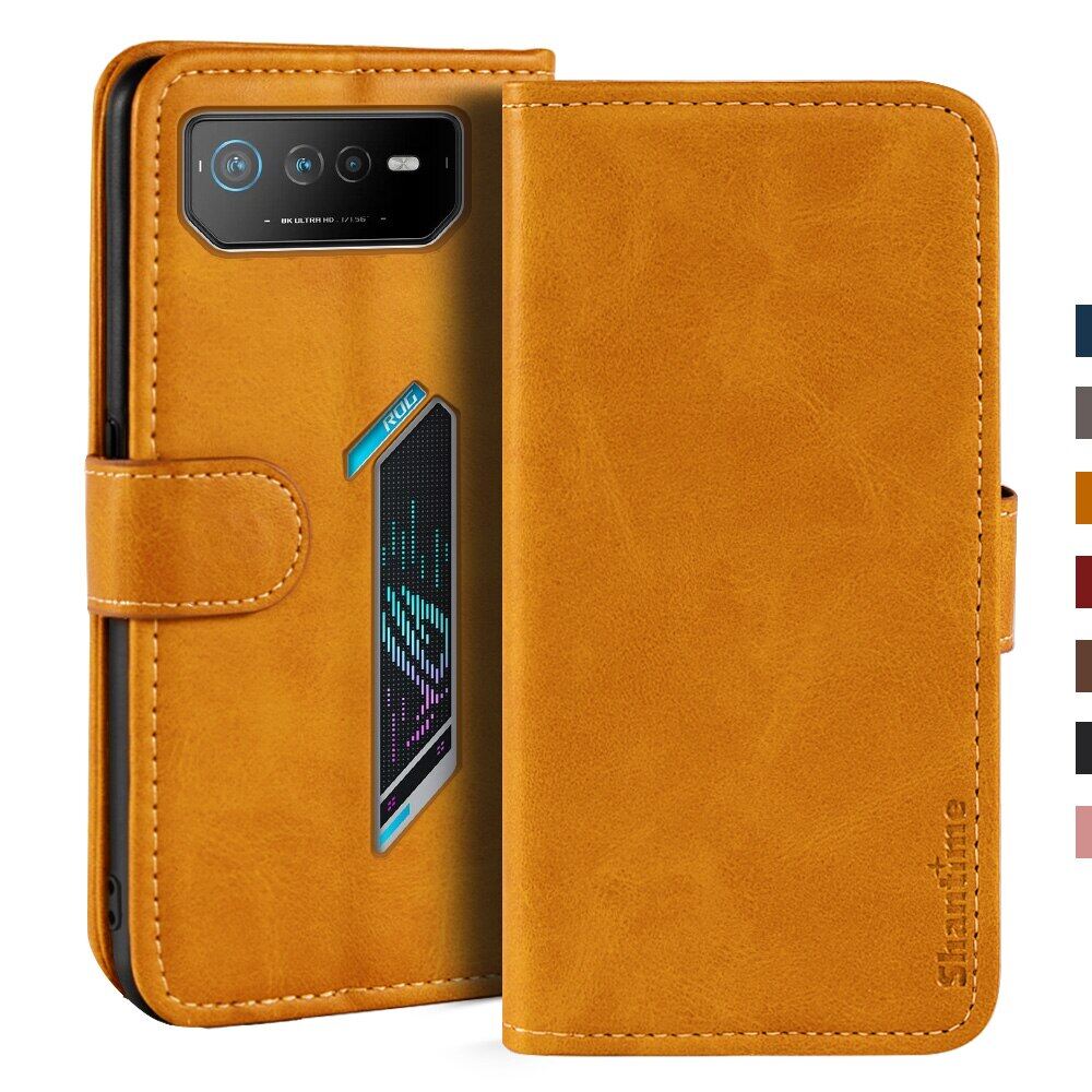Case for asus rog phone 6 case magnetic wallet leather cover for asus rog phone 6d stand coque phone cases