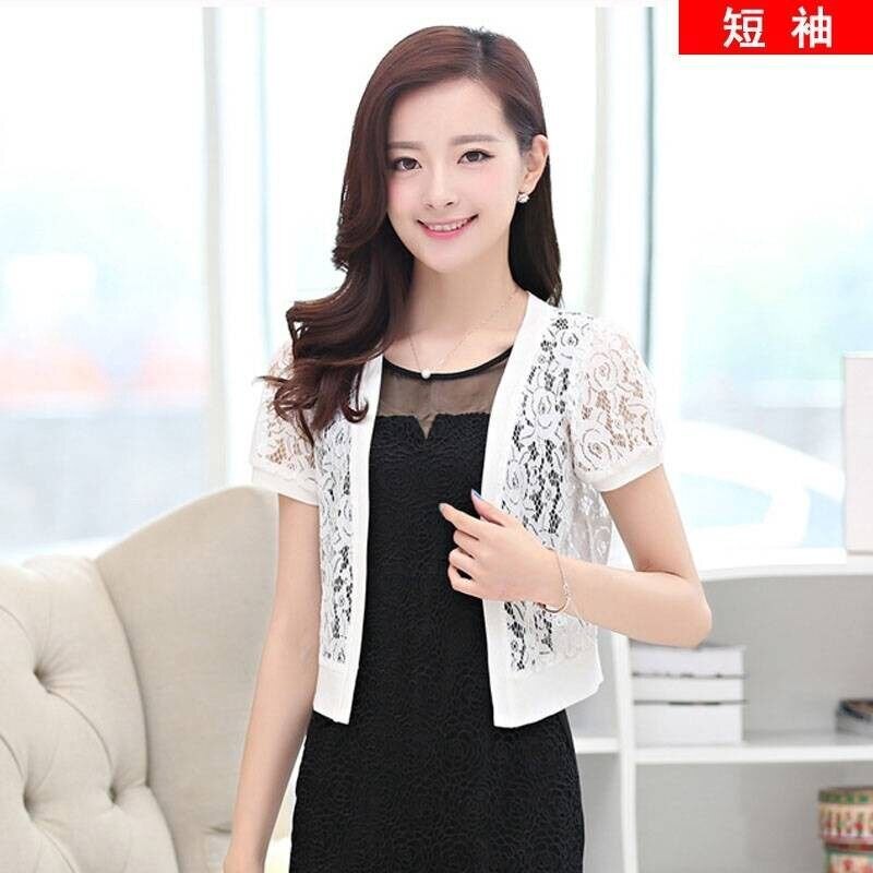 Women Lace Cardigan Outerwear Light Thin Sunscreen UV Coat Ladies Shawl Chiffon Coats Casual Top