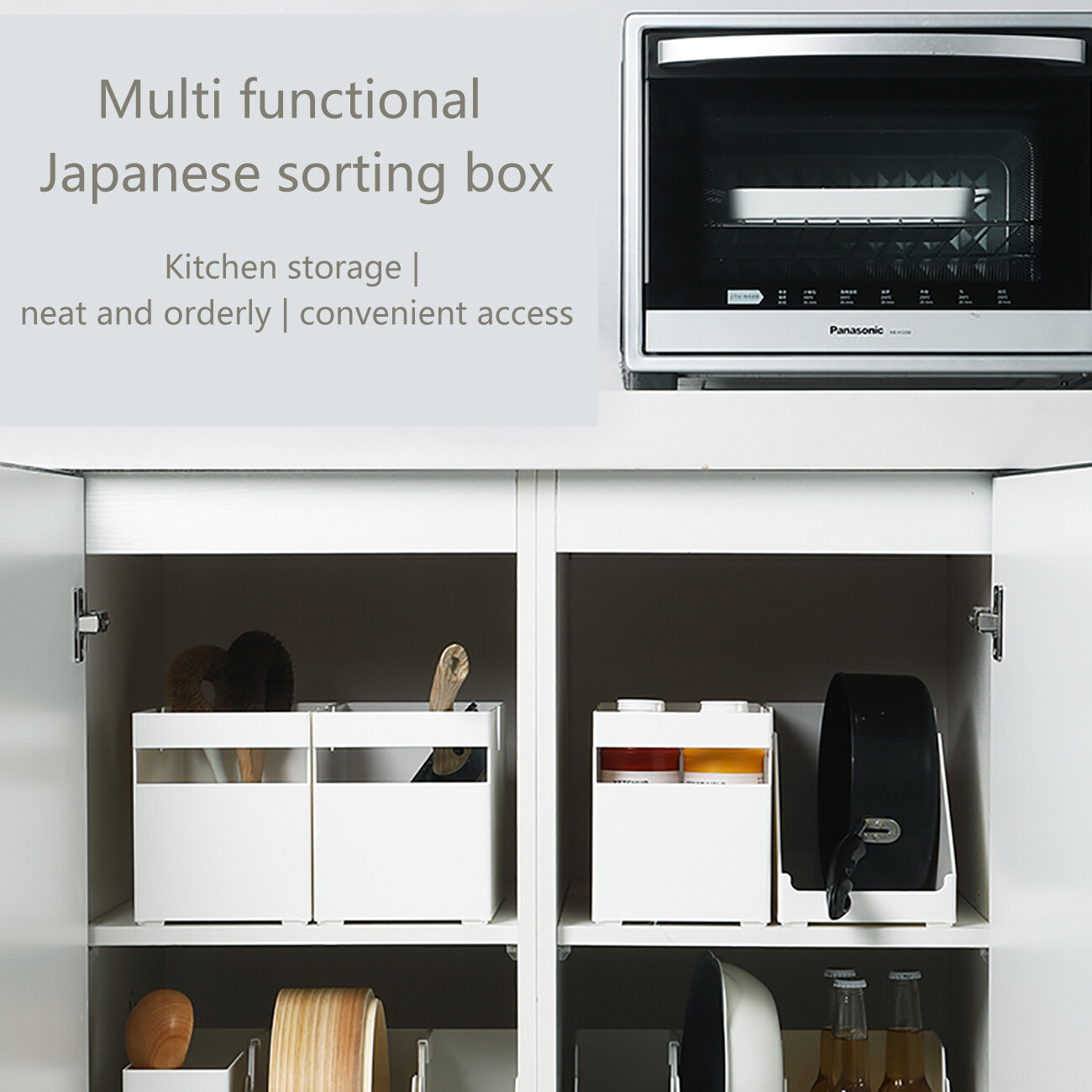 CNMF ABS Plastic Storage Box Cabinet Storagr Basket Kitchen Cupboard Organizer Desktop Debris Sorting Rack