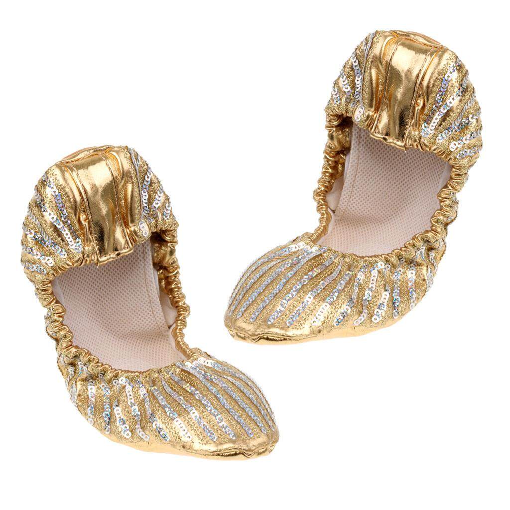 Newest Belly Dance Shoes Non-slip Flat Dancing Shoes Soft Soles Folding Footwear 