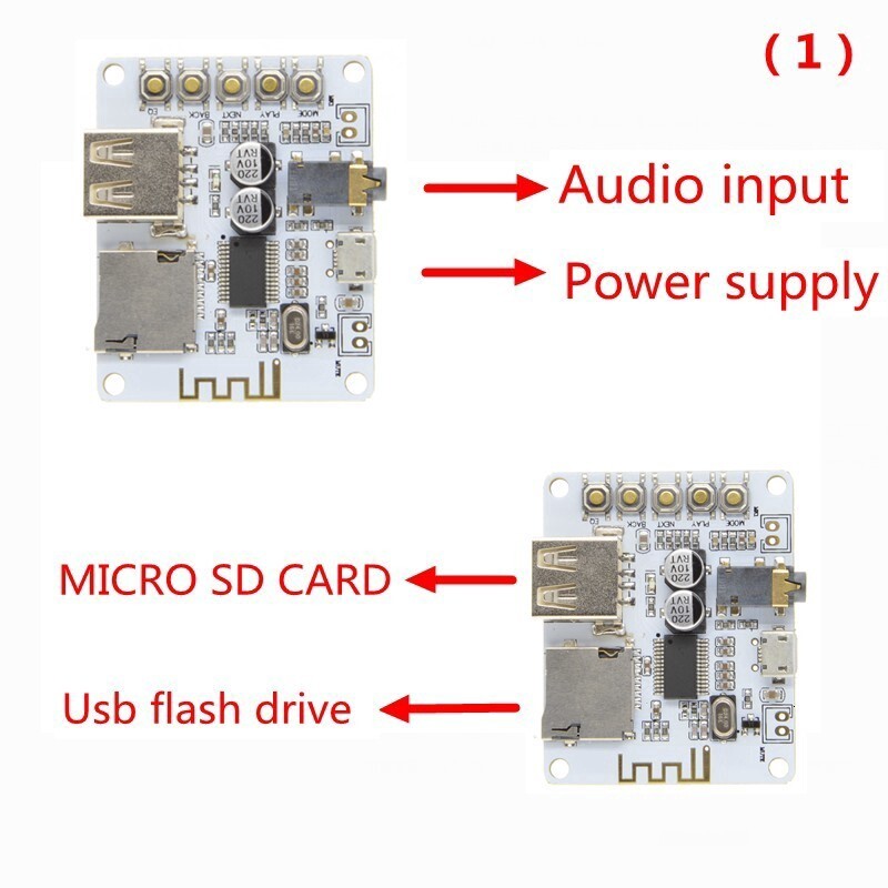 Bảng mạch thu âm thanh bluetooth 5V 2.1 giải mã nhạc stereo không dây có khe cắm thẻ USB TF A7-004-INTL