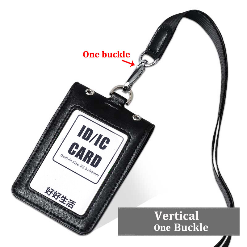 NEW  High Quality Reporter Police Neck Lanyard Badge ID Credit Card Holder Genuine Leather Staff Work Business air hostess Name Tag Id Lanyards School Office Supplies