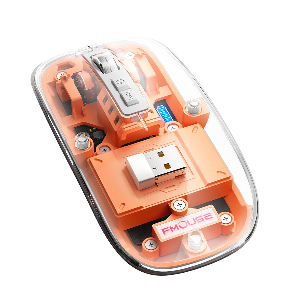 Trong Suốt Có Dây Chuột Bluetooth Không Dây Câm DPI Ánh Sáng Đầy Màu Sắc Trò Chơi Cạnh Tranh Điện Tử Chuột Văn Phòng Ba-Chế Độ Chuột