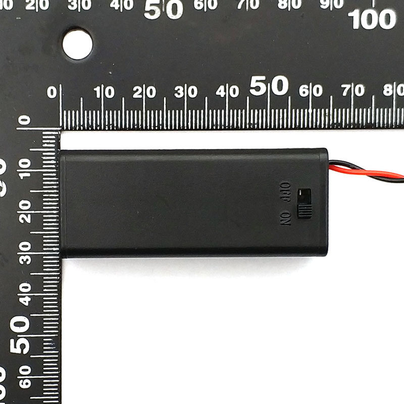 1PCS Hard Plastic 2 x AAA Battery Storage Holder Case Box with Switch Cover Wire