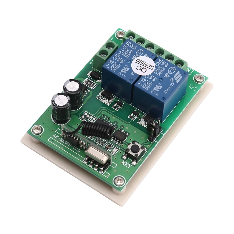 [Phổ] DC 12V 2 Kênh RF 433MHz Không Dây Điều Khiển Từ Xa Relay Chuyển Đổi Mô-đun Nhận