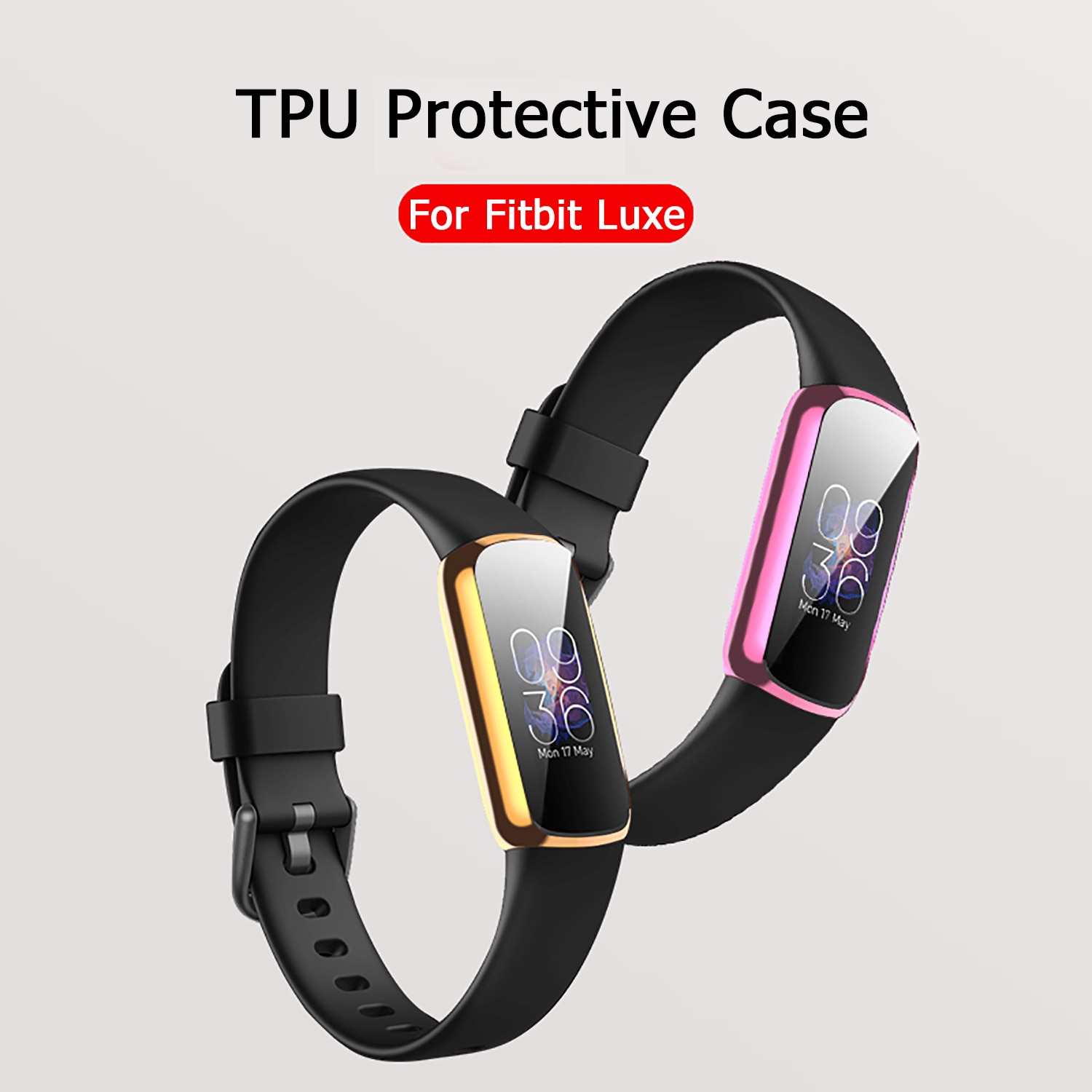 Ốp Bảo Vệ Mới, Ốp Bảo Vệ Màn Hình Cho Fitbit Luxe Dây Đeo Đồng Hồ Fitbit Luxe Ốp Lưng TPU Bền Mạ Chống Sốc