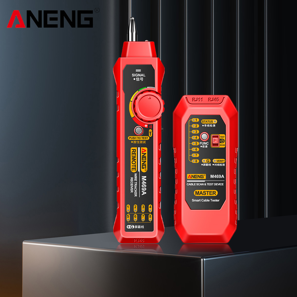 Aneng m469a lan cable tester finder rj45 rj11 wire tracker receiver multi test networking tool with flashlight network repair tool