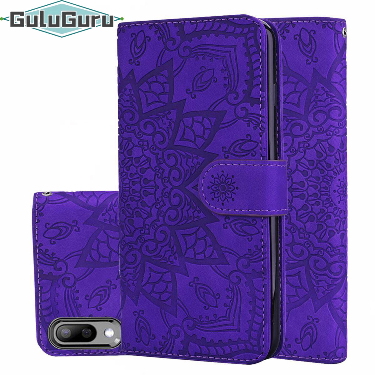 for Samsung A50 A50s A30 A30s Leather Case, Wallet Phone Case Light Slim Flip Folio Cover Durable Shell Genuine Matte Calf Skin Feel, with Kickstand and Cash Card Slots Wristband