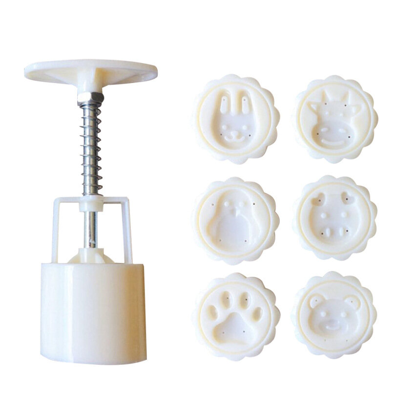 Mooncake Mould Moon Cake Decoration Mold with 10pcs Stamps Baking DIY Tool