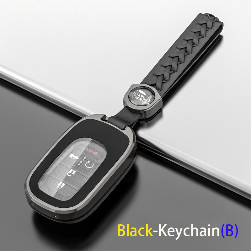 Zobig zinc alloy for honda key fob cover car key case shell with keychain fit honda 2022 2023 civic cr-v xr-v hrv original remote key shell