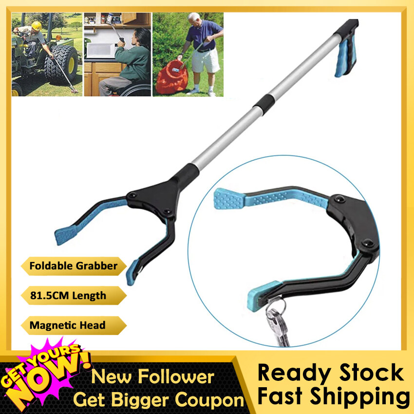 【100 Original】Foldable Metal Sanitation Gripper Practical Extra Long Arm Extension Reacher