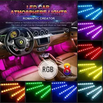 4pcs Car Led Strip Light Multiple Colours 4 Pcs 36 Dc 12v Led Strip Light Multiple Colours