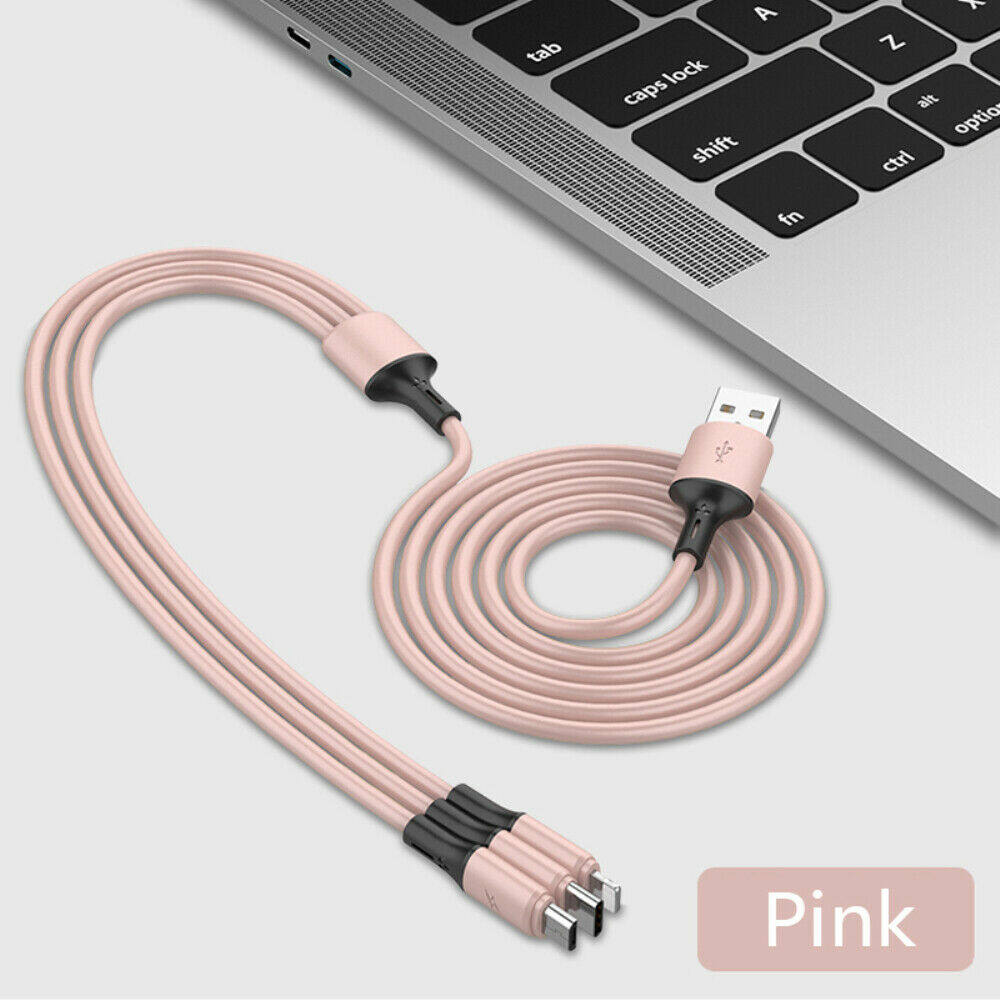 3 in 1 Data Cable Charging Cable Portable Silicone Charging Cable for Micro USB Type C iphone Samsung LeTV Xiaomi Huawei OPPO ViVo