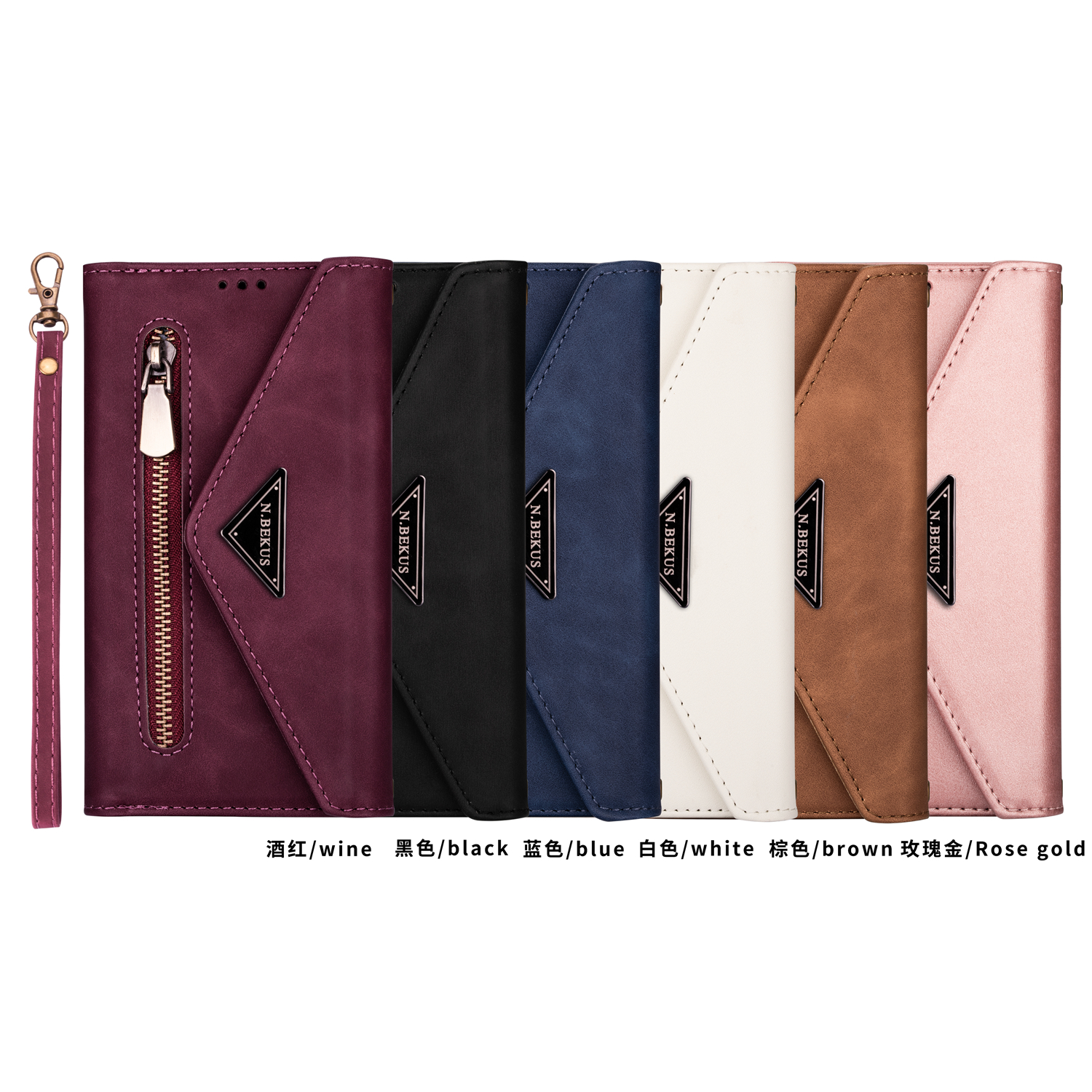 Ốp Cho Samsung Galaxy Note10 Plus S9 Plus S8 S10 Note9 Note8 Note 10 Lite A52S A22 S22 Ultra Note20 Ultra Ốp Lưng Dây Đeo Chéo Ví Có Khóa Kéo Tháo Rời Khe Đựng Thẻ Ba Lô Ốp Điện Thoại Bằng Da