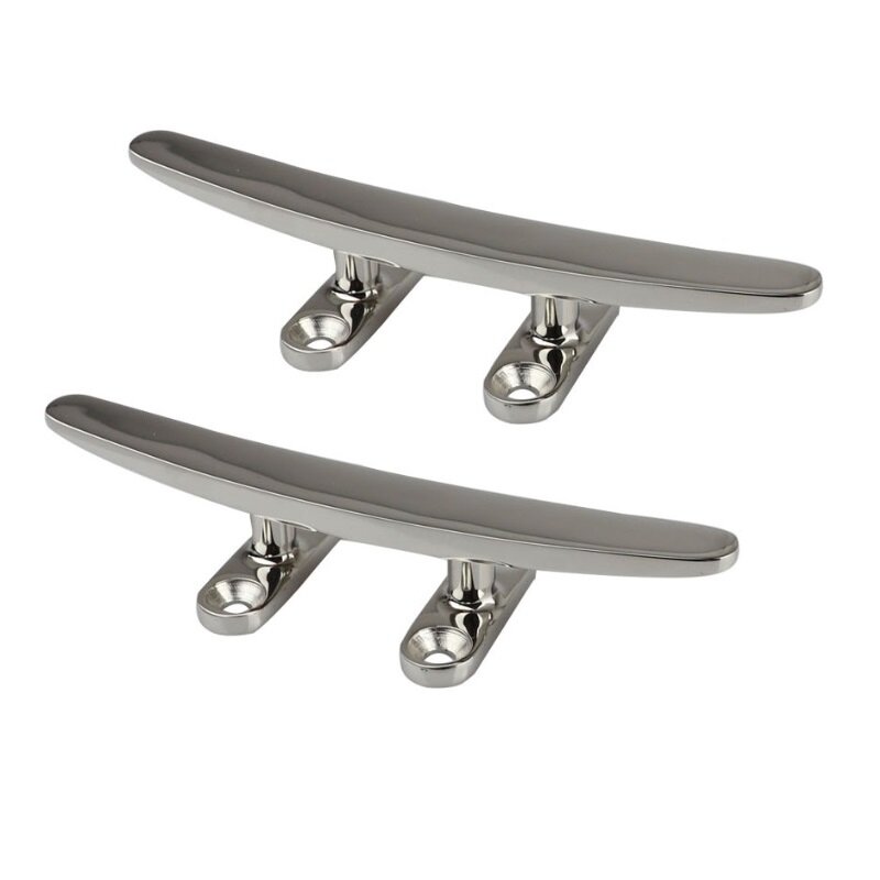 2PCS Stainless Steel 316 Mooring Boat Deck Cleats 5 inch 8 inch Heavy Duty Marine Hardware Yacht Accessories