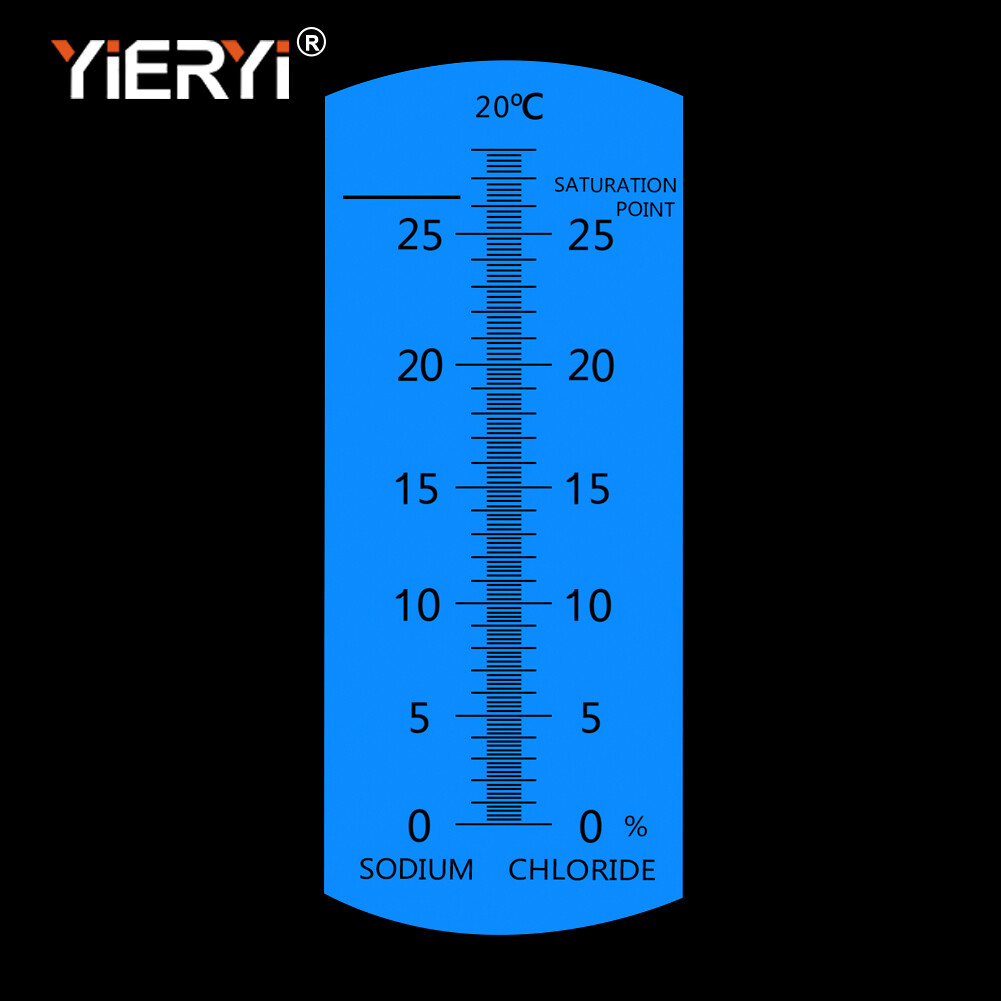 Yieryi Khúc Xạ Kế Đo Độ Mặn Thực Phẩm Mới 0-28%, Máy Đo Nồng Độ Muối Quang Học