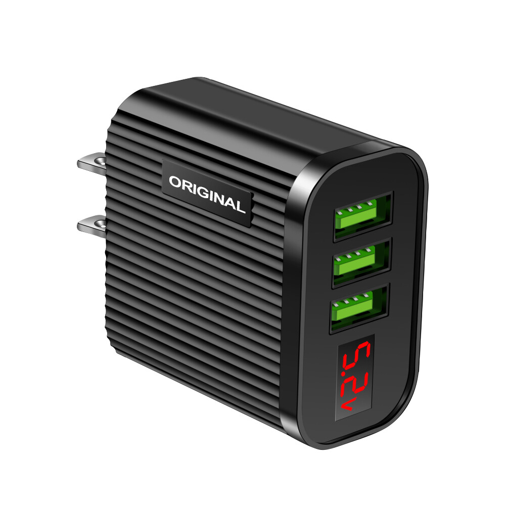 5V 3A Digital Display USB Charger for iPhone iPad Phone Tablet 3 USB Wall Charger Converter