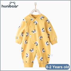 Bộ áo liền quần Hunibear làm bằng vải bông nguyên chất dành cho trẻ sơ sinh từ 0-24 tháng tuổi – INTL