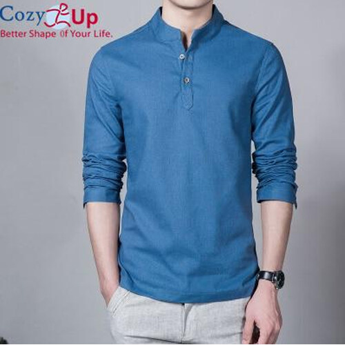 chinese collar polo long sleeves