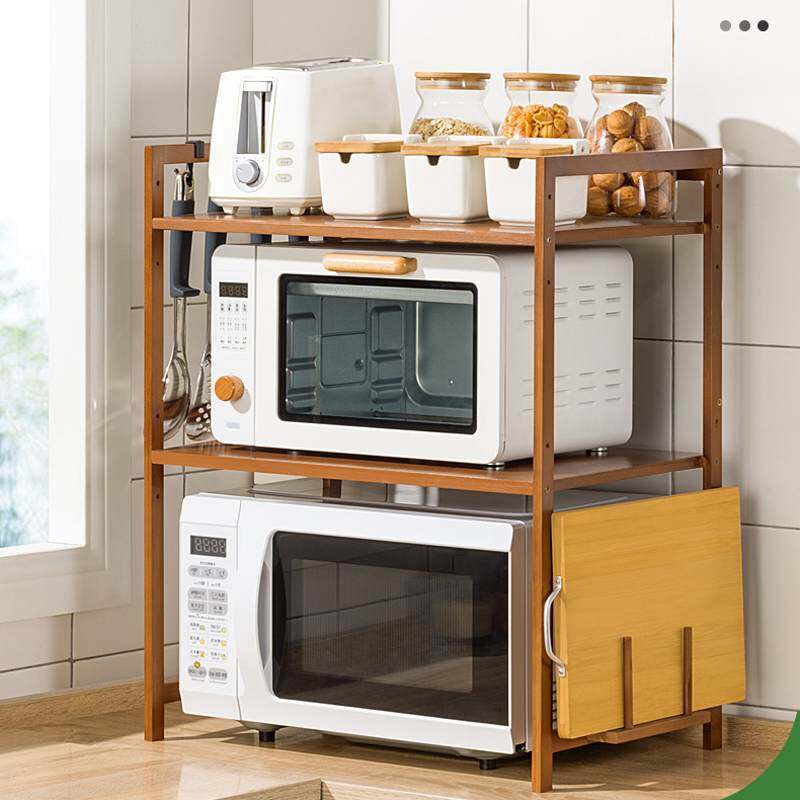 Kệ Lò Vi Sóng Bằng Tre 2/3 Tầng Giá Đỡ Có Thể Điều Chỉnh Độ Cao, Kệ Bếp Đựng Gia Vị, Giá Để Đồ Nhà Bếp Đồ Dùng Nhà Bếp Chủ