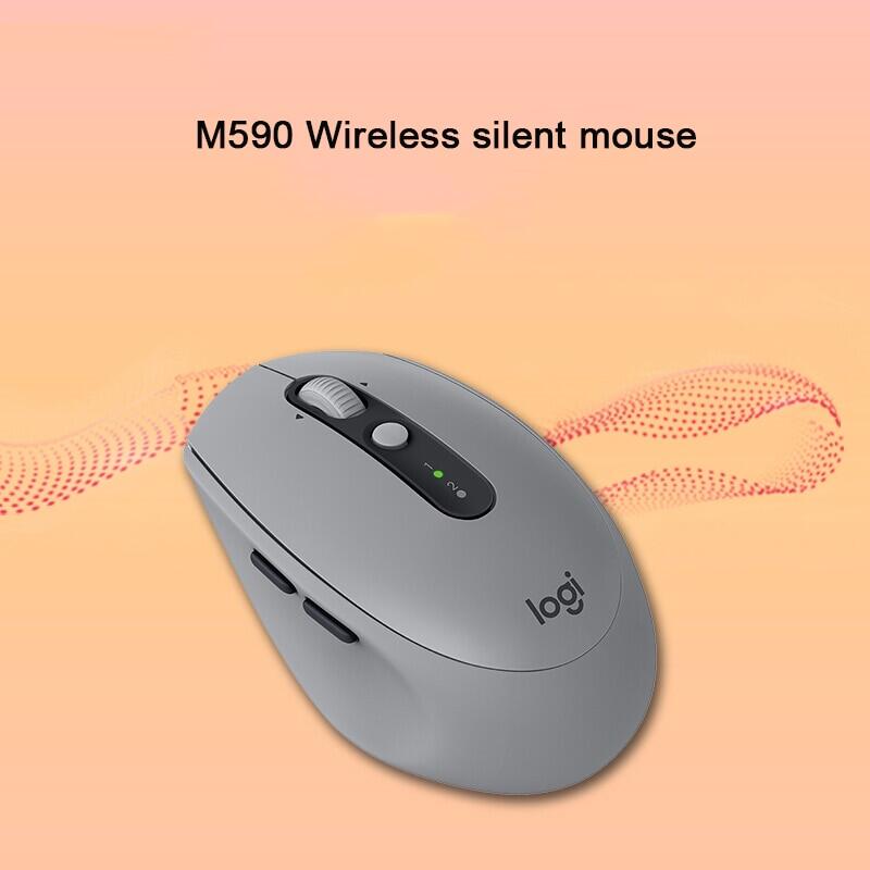 Logitech M590/M186 Wireless Mute Mouse 2.4Ghz Unifying Dual Mode 1000 DPI Multi-Device Optical Silent For Office Mouse PC