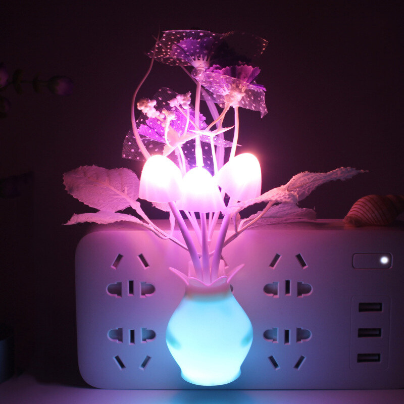 KS LED light night light intelligent light control sensor light room light bedroom light corridor light bedside light home decoration colorful luminous vase 220v