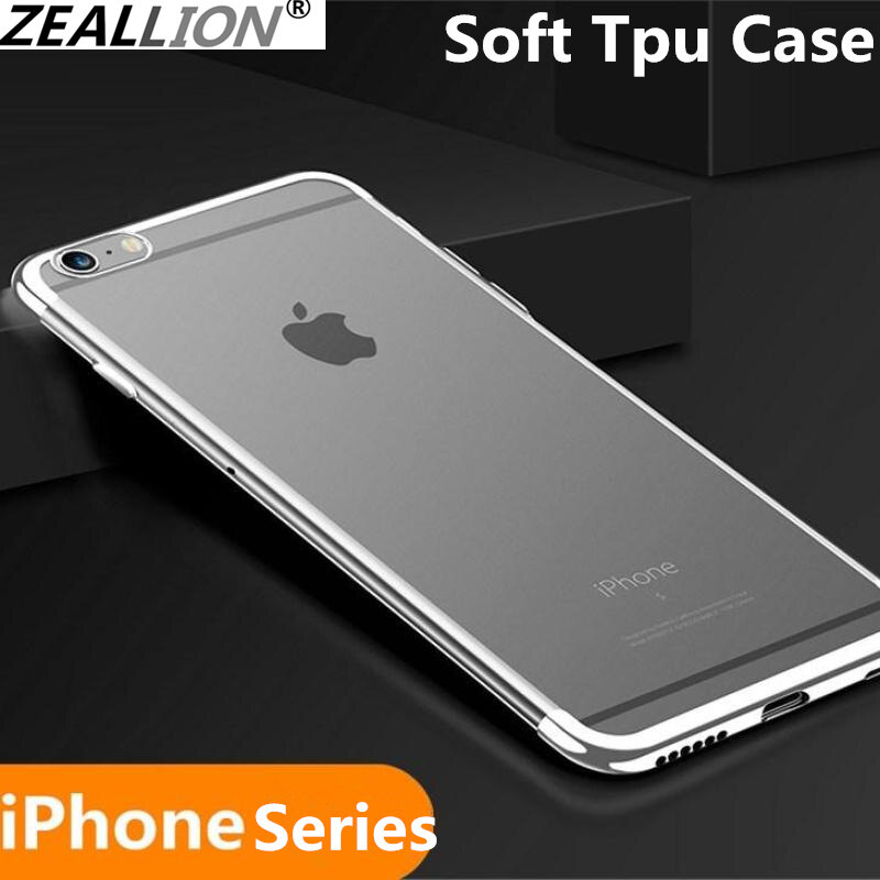 Ốp Zeallion Cho Apple iPhone, Ốp Lưng Trong Suốt Siêu Mỏng TPU Mềm Mạ Trong Suốt Cho iPhone 6 6S 7 8 Plus X XR XS 11 12 Pro Max