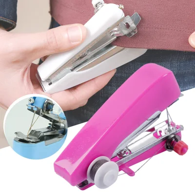 LF Mini Handheld Sewing Machine Home & Travel Use Portable Sewing Machine, Quick Handy Stitch for Fabric Clothing Kids Cloth Pet Clothes