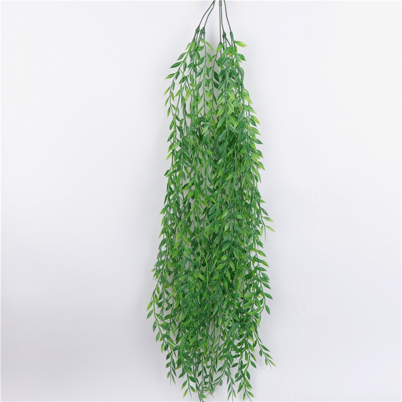 [YOU RANG] 94 cm 5 branches simulation wicker willow bamboo leaves rattan false willow tree home decoration green leaf plants wall hanging
