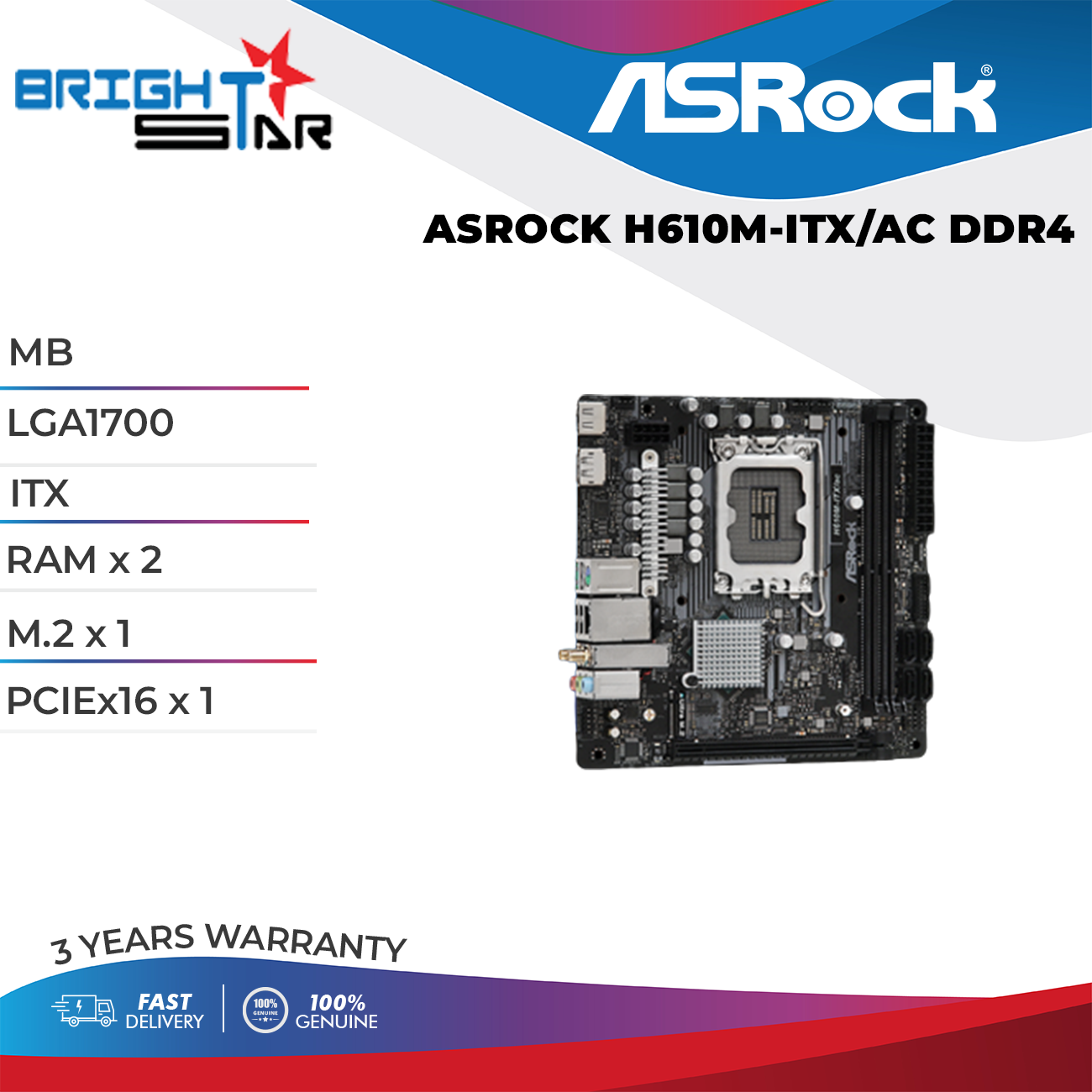 Asrock H610M-Itx/Ac Motherboard with Intel Processor Combo | Lazada